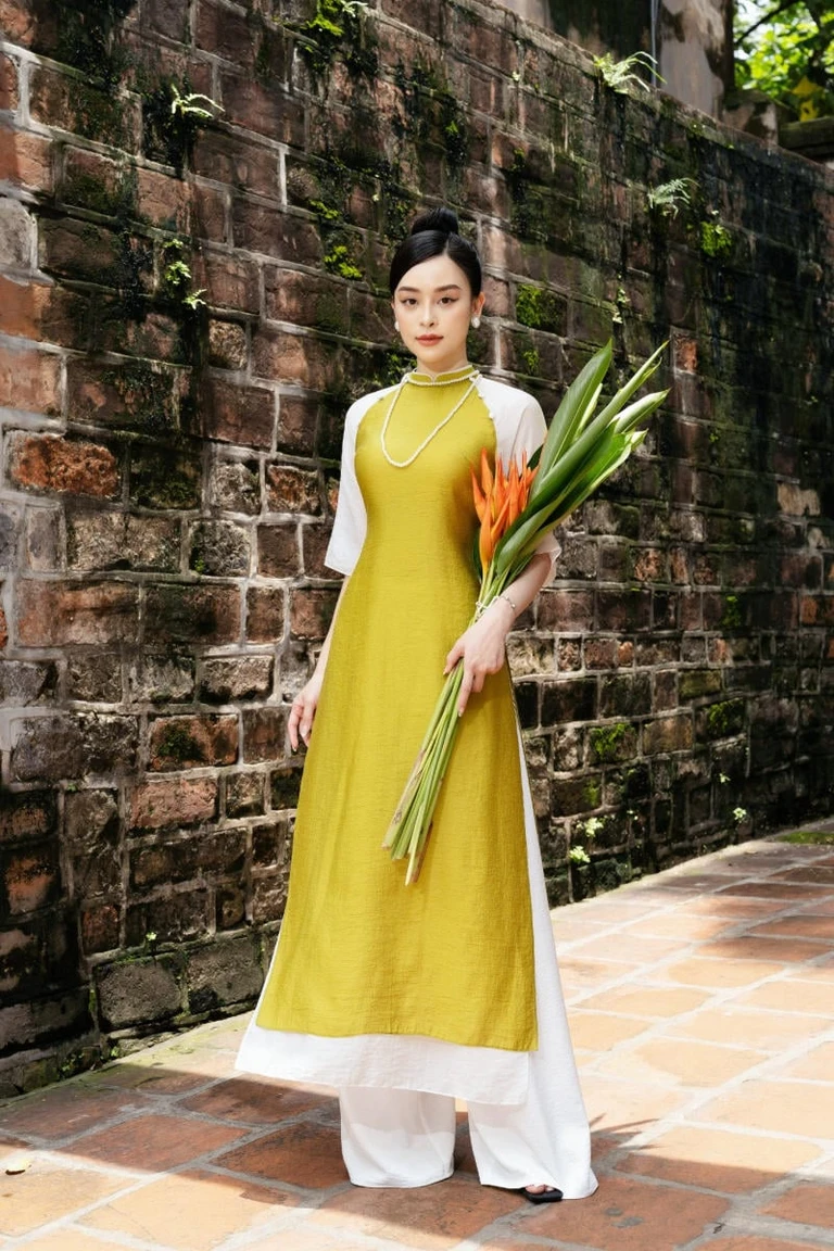 cách che bụng mỡ khi mặc áo dài