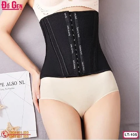 Gen Nịt Bụng Cao Su Latex Dạng Thun 15 Xương Chéo Định Hình Vòng Eo LT-105