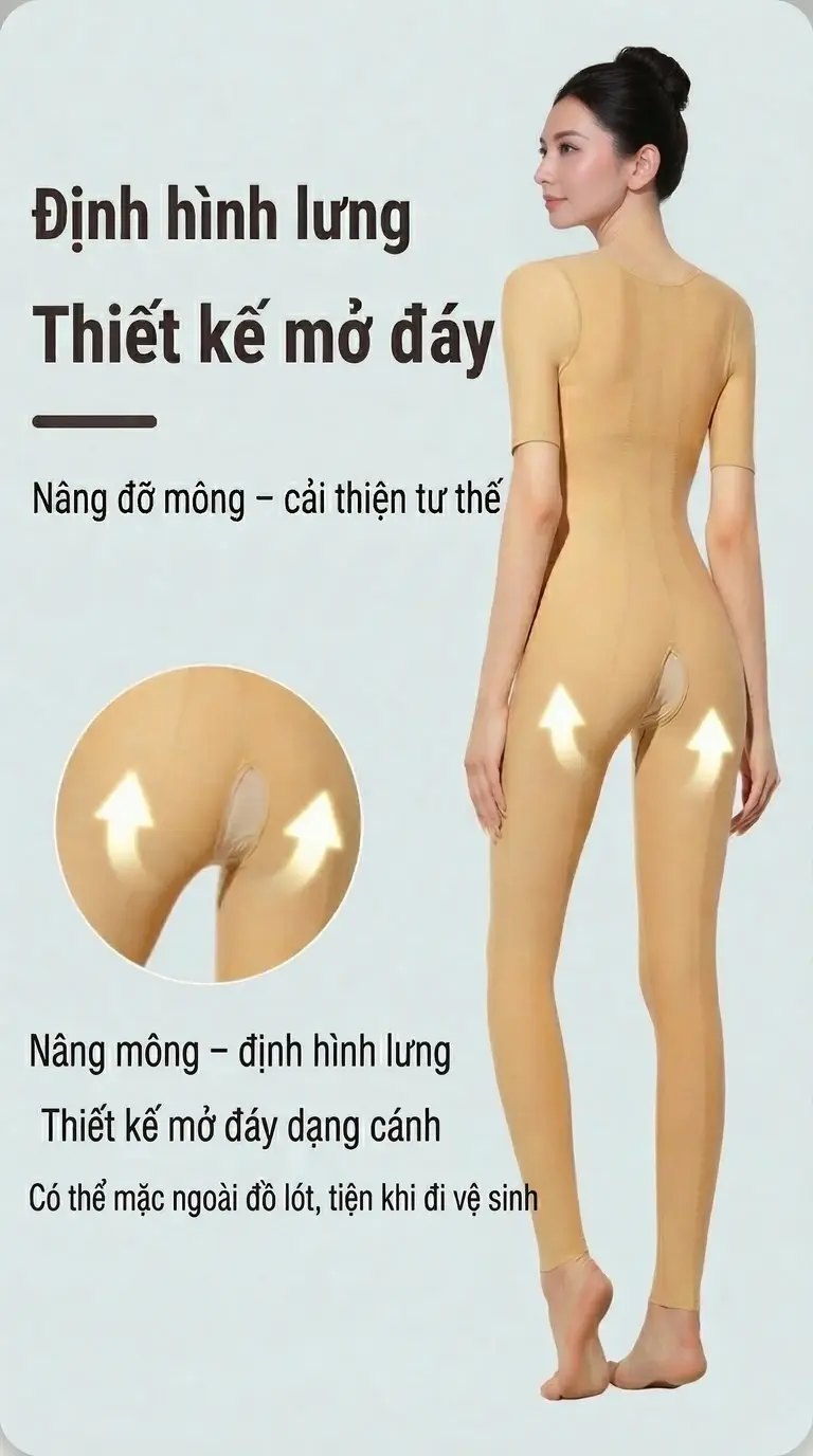 Áo gen hậu phẫu post surgery compression garment cho hút mỡ bụng và bắp tay.