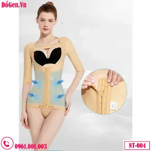 Hình ảnh mô phỏng cách áo gen định hình toàn thân (faja) tạo áp lực nén đồng đều để ép chặt da, ngăn ngừa tích dịch và giảm sưng sau phẫu thuật hút mỡ
