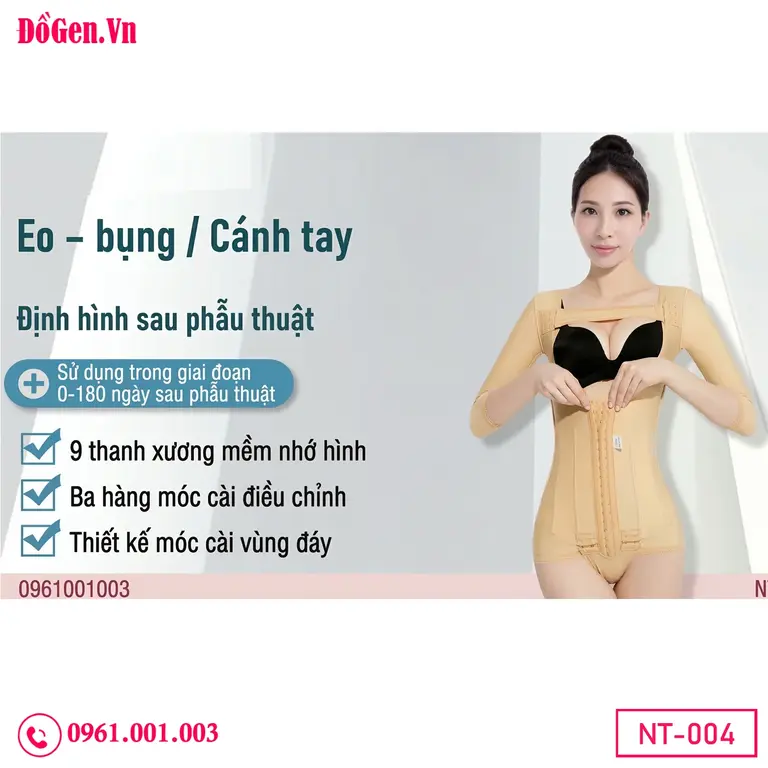 Áo gen nén sau hút mỡ nách, bắp tay, bụng và mông giúp cố định mô mềm