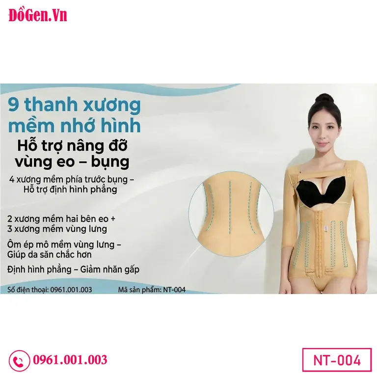 Áo gen nén y khoa sau hút mỡ nách, bắp tay, bụng và mông hỗ trợ định hình cơ thể
