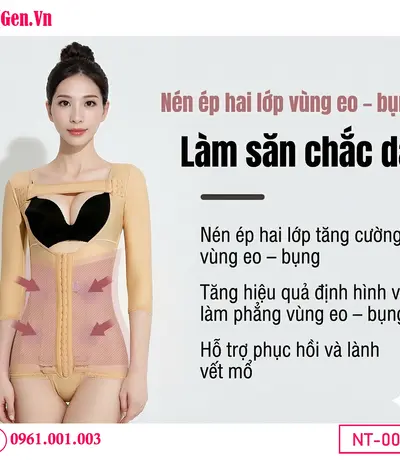 Áo gen y khoa sau hút mỡ nách, bắp tay, bụng và mông hỗ trợ hồi phục