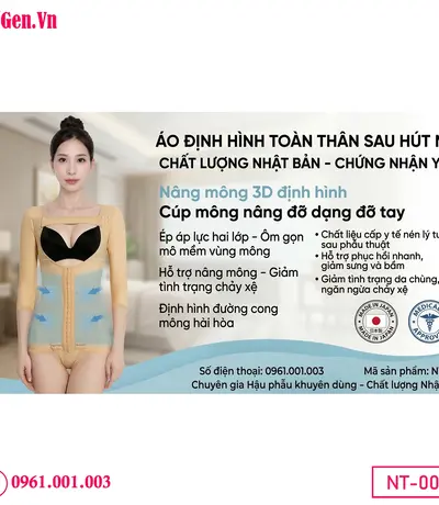 Áo gen giữ form cơ thể sau hút mỡ nách, bắp tay, bụng và mông giúp vóc dáng cân đối