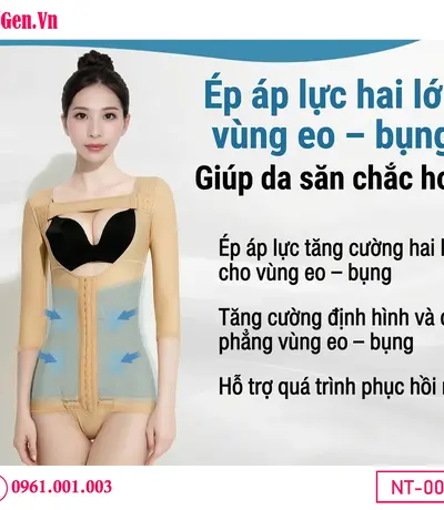 Áo gen body compression sau hút mỡ nách, bắp tay, bụng và mông hỗ trợ phục hồi
