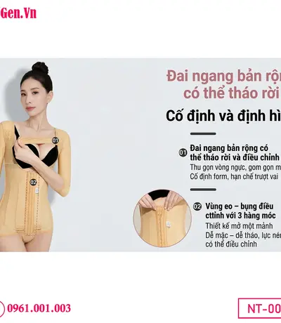 Gen nén sau hút mỡ nách, bắp tay, bụng và mông giúp giữ form body ổn định