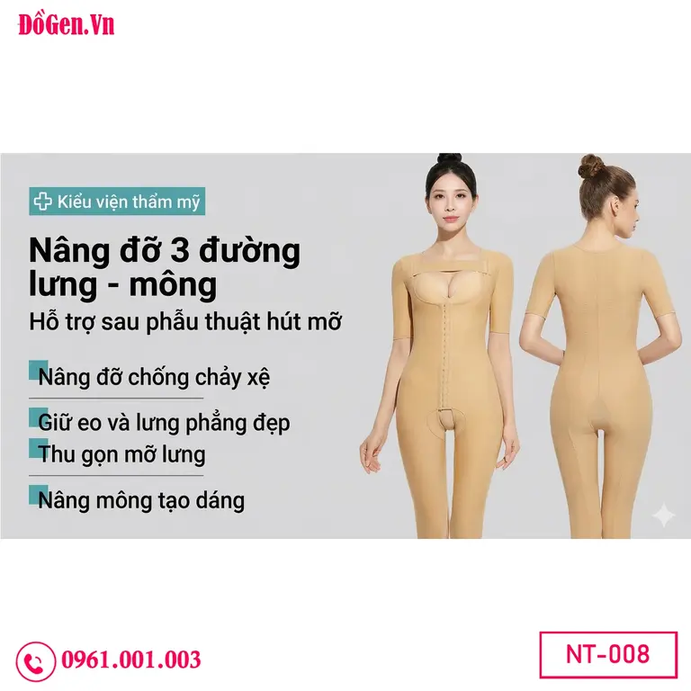 Áo gen hậu phẫu sau liposuction surgery cho body shaping.