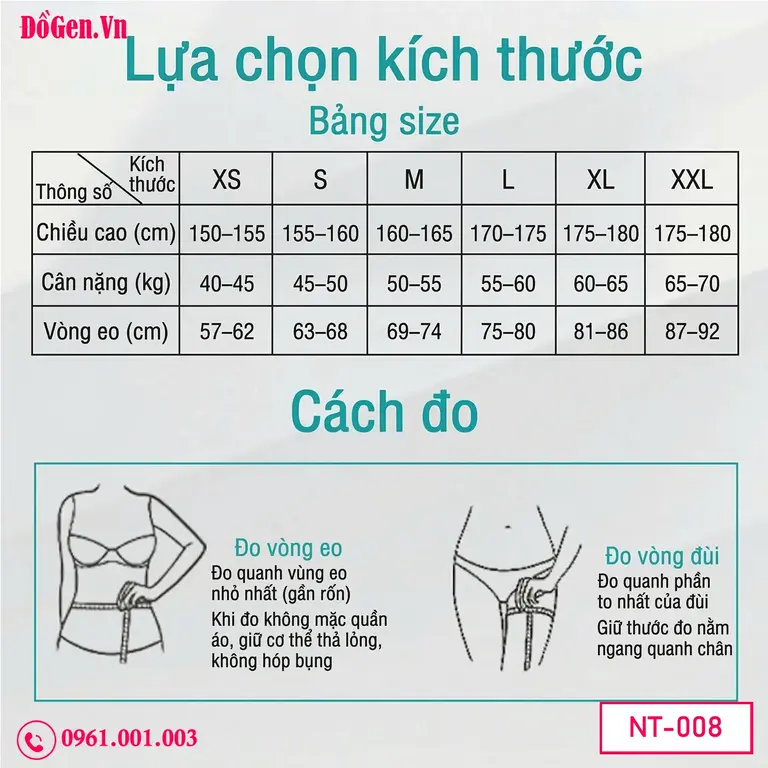 bảng cân nặng Áo gen recovery garment sau liposuction nách bắp tay bụng mông.