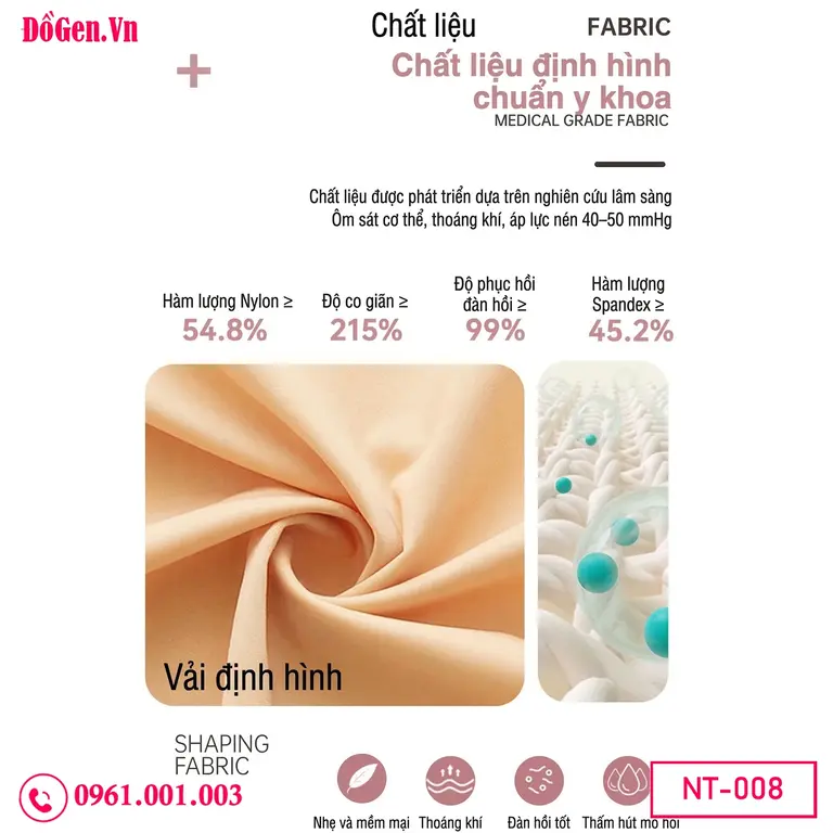 chất liệu Áo gen compression garment sau hút mỡ body contour recovery support.