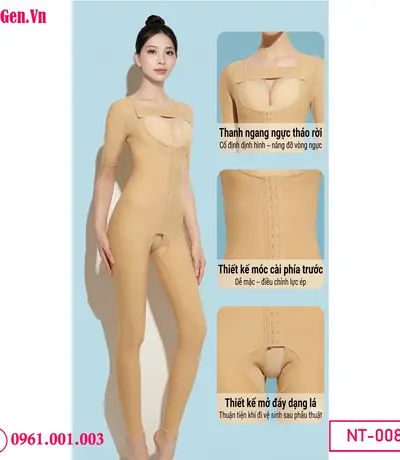 Áo gen sau liposuction body compression garment cho abdomen arms buttocks.