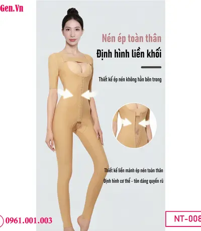 Áo gen định hình sau hút mỡ liposuction body shaper cho dáng thon gọn.