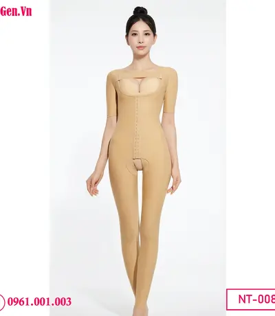 Áo gen medical compression garment sau hút mỡ body contour procedure.