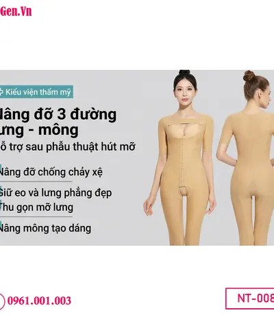 Áo gen hậu phẫu sau liposuction surgery cho body shaping.