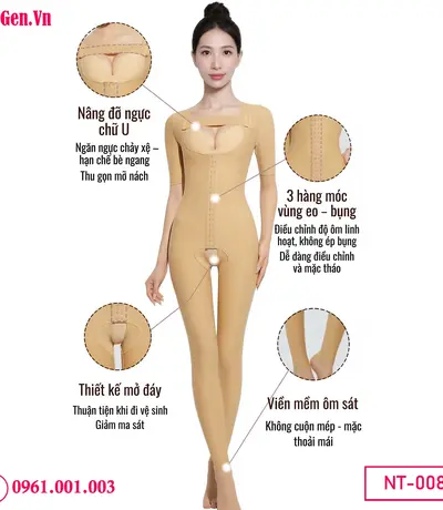 Áo gen định hình sau cosmetic liposuction compression garment.