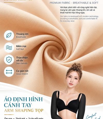 Áo gen định hình cánh tay Casvico với chất liệu mềm mại