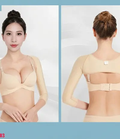 Gen định hình bắp tay và nách có đệm mút mềm mại phần nách không làm xước vết khâu.