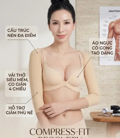 Áo nịt bắp tay chuyên dụng phòng khám định hình lại vóc dáng tay thon gọn sắc nét.