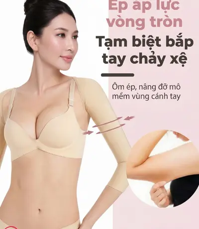 Gen nịt tay sau hút mỡ chuẩn y khoa hỗ trợ tăng cường lưu thông máu và giảm bầm tím bề mặt.