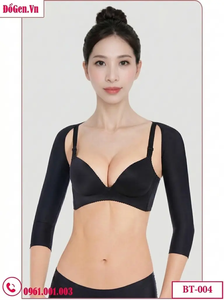 Áo gen sau hút mỡ bắp tay ôm sát giúp giảm sưng nề và định hình cơ nhanh chóng.