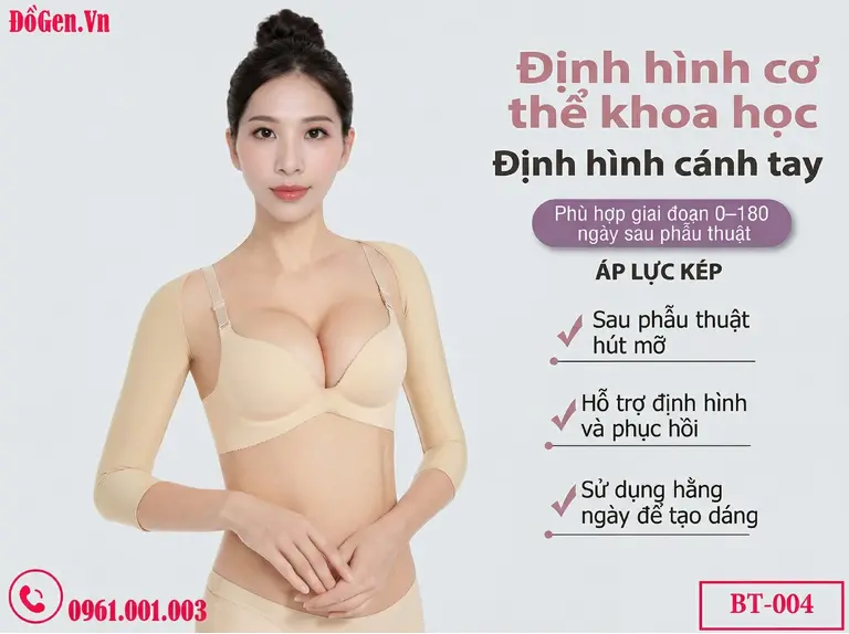 Áo định hình bắp tay sau phẫu thuật chất liệu thun lạnh co giãn bốn chiều cực kỳ thoải mái