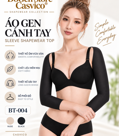 Áo gen cánh tay BT-004 với hai màu nude và đen
