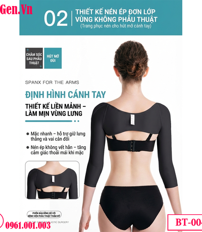 Medical grade lipo arm shaper applying targeted, consistent pressure to minimize bruising and pain.