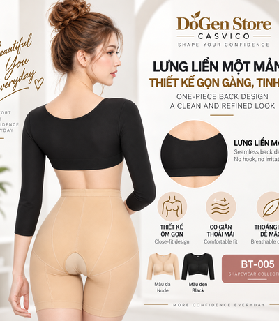 Mặt sau áo gen tay dài BT-005 màu đen Casvico