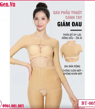 áo gen tay dài định hình che mỡ bắp tay