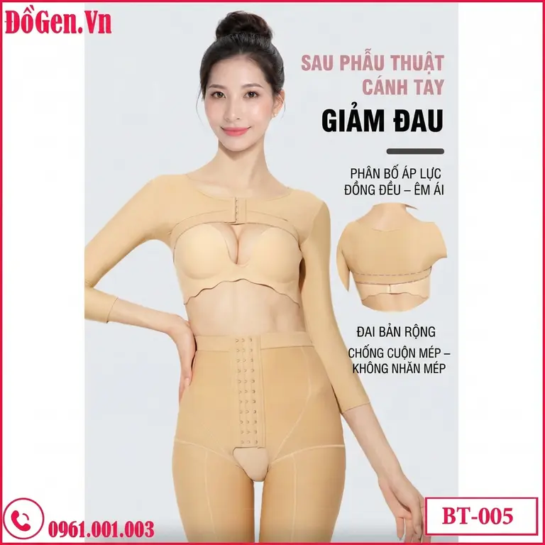 áo gen tay dài định hình che mỡ bắp tay