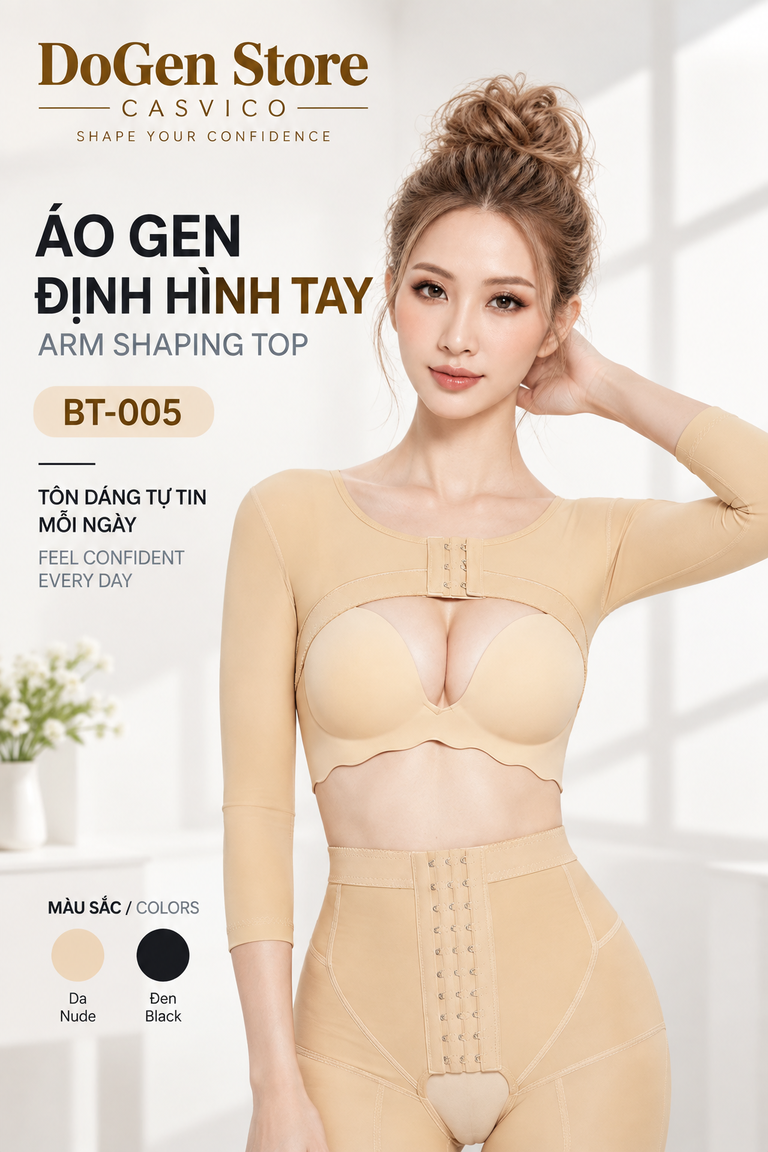 Áo gen BT-005 màu da với thiết kế tay dài