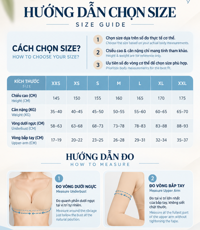 Bảng size và hướng dẫn đo số đo cơ thể cho BT-005