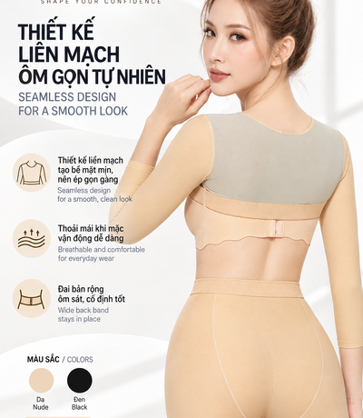 Mặt sau áo gen BT-005 màu da với thiết kế liền mạch