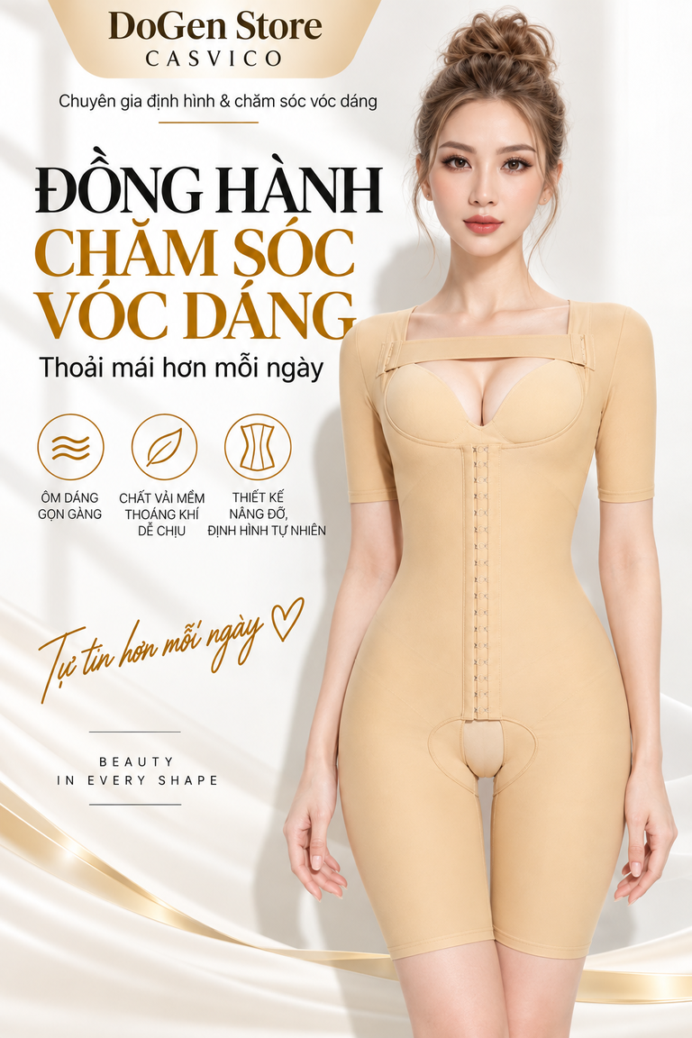 Gen định hình Casvico – thiết kế ôm dáng, co giãn và thoải mái.