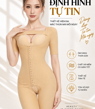 Gen định hình toàn thân Casvico màu da – thiết kế ôm sát và thanh lịch.