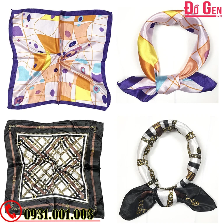 Khăn Turban Vuông Phụ Kiện - Băng Đô Vải Cài Tóc - Quàng Cổ (Nhiều Mẫu)