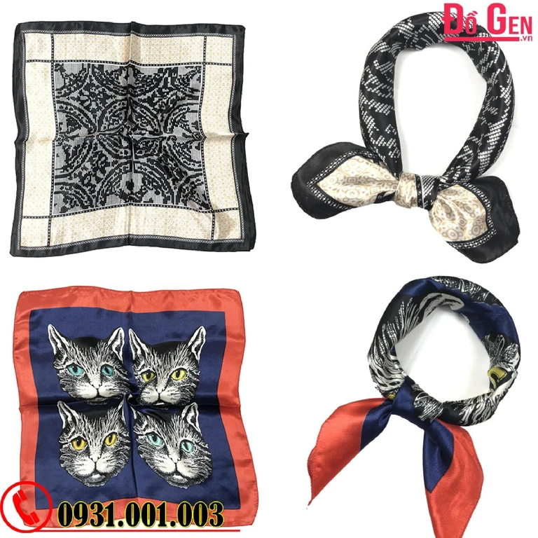 Khăn Turban Vuông Phụ Kiện - Băng Đô Vải Cài Tóc - Quàng Cổ (Nhiều Mẫu)