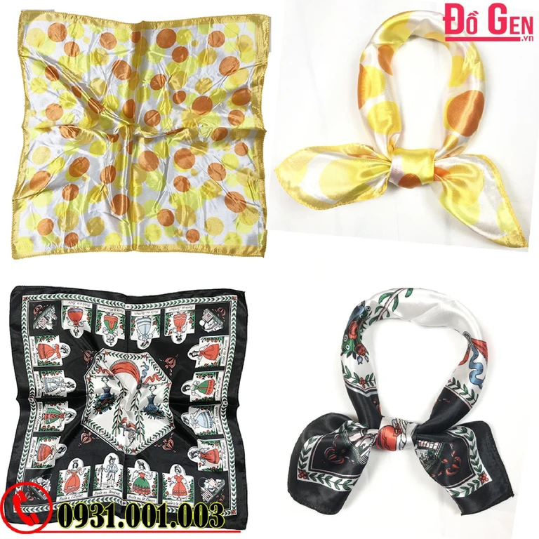 Khăn Turban Vuông Phụ Kiện - Băng Đô Vải Cài Tóc - Quàng Cổ (Nhiều Mẫu)