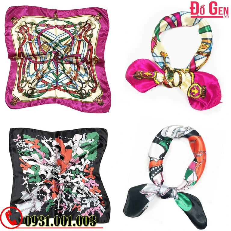 Khăn Turban Vuông Phụ Kiện - Băng Đô Vải Cài Tóc - Quàng Cổ (Nhiều Mẫu)