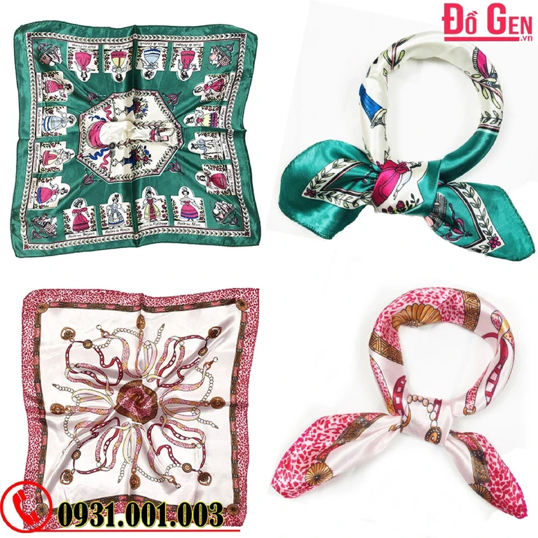 Khăn Turban Vuông Phụ Kiện - Băng Đô Vải Cài Tóc - Quàng Cổ (Nhiều Mẫu)