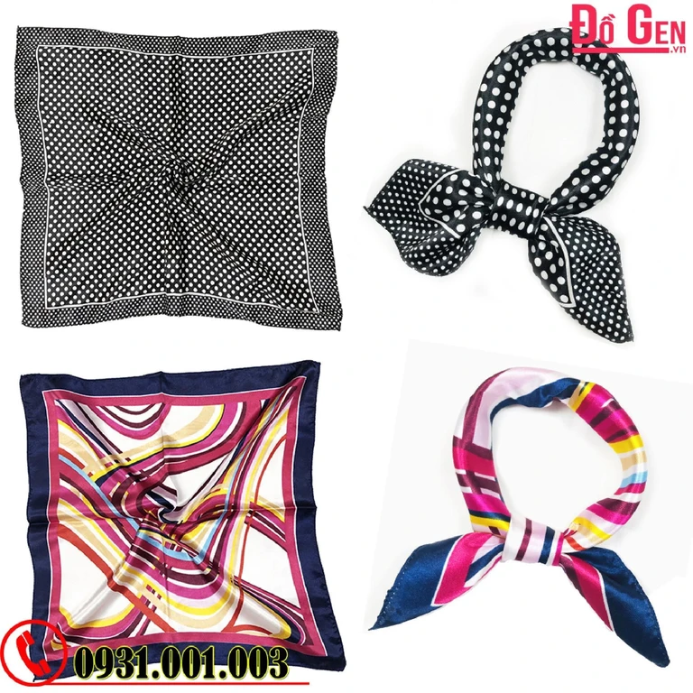 Khăn Turban Vuông Phụ Kiện - Băng Đô Vải Cài Tóc - Quàng Cổ (Nhiều Mẫu)