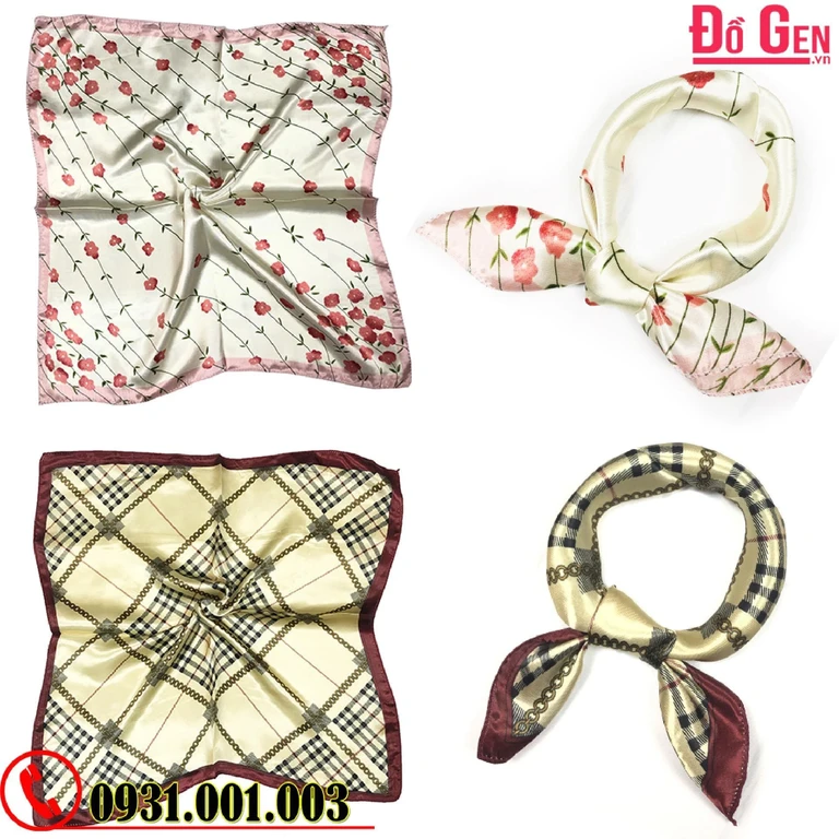 Khăn Turban Vuông Phụ Kiện - Băng Đô Vải Cài Tóc - Quàng Cổ (Nhiều Mẫu)