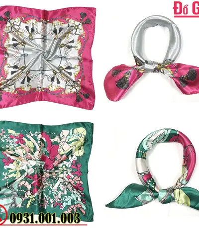 Khăn Turban Vuông Phụ Kiện - Băng Đô Vải Cài Tóc - Quàng Cổ (Nhiều Mẫu)