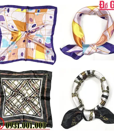 Khăn Turban Vuông Phụ Kiện - Băng Đô Vải Cài Tóc - Quàng Cổ (Nhiều Mẫu)