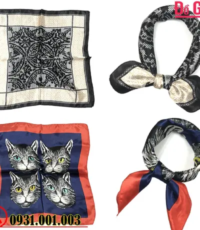 Khăn Turban Vuông Phụ Kiện - Băng Đô Vải Cài Tóc - Quàng Cổ (Nhiều Mẫu)