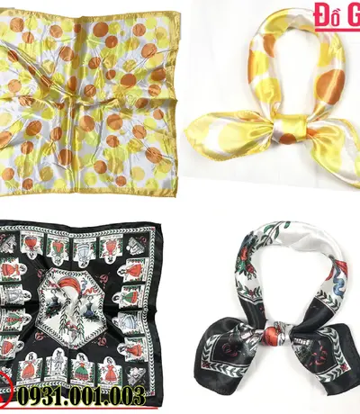 Khăn Turban Vuông Phụ Kiện - Băng Đô Vải Cài Tóc - Quàng Cổ (Nhiều Mẫu)