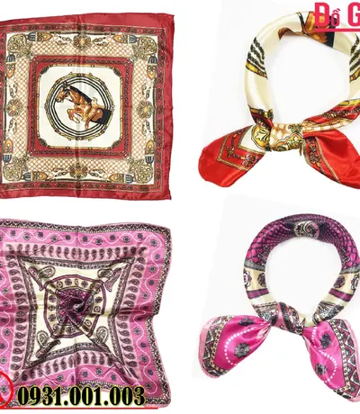 Khăn Turban Vuông Phụ Kiện - Băng Đô Vải Cài Tóc - Quàng Cổ (Nhiều Mẫu)