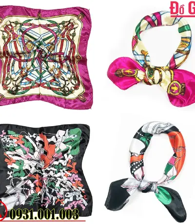 Khăn Turban Vuông Phụ Kiện - Băng Đô Vải Cài Tóc - Quàng Cổ (Nhiều Mẫu)