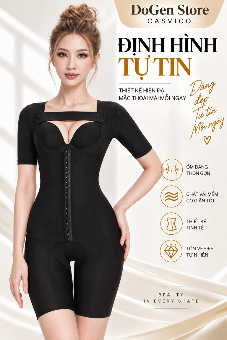 Gen định hình eo và đùi cao cấp DoGen Store ôm sát cơ thể giúp định hình đường cong tự nhiên và thon gọn vóc dáng