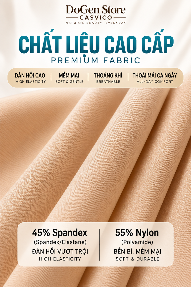 Chất liệu vải nén định hình cao cấp 45% Spandex 55% Nylon thoáng khí NT-009