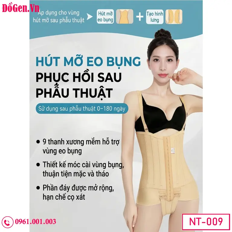 Áo gen bụng cho người thừa cân béo phì - Hỗ trợ nâng đỡ khối mỡ nặng, giảm tải áp lực cho vùng xương chậu.